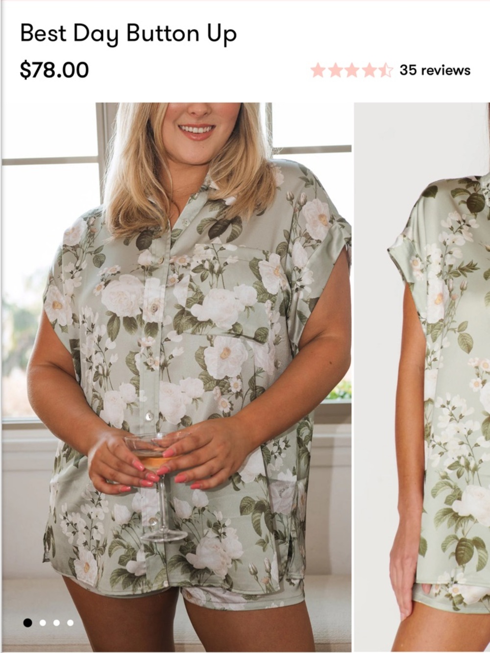 Show Me Your MuMu Best Day Button Up in Sage Floral NWT